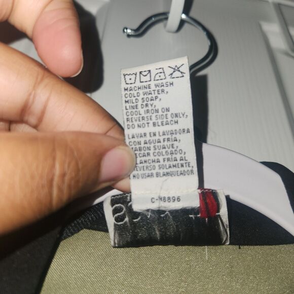 Vintage Scarlett Green and Black Patchwork Collared Button Up Blouse Size 11/12 - Picture 4 of 6